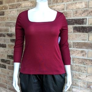 NWT - Maroon 3/4 sleeve tee shirt